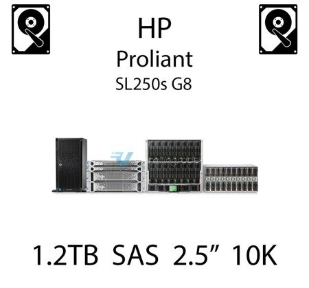 1.2TB 2.5" dedykowany dysk serwerowy SAS do serwera HP ProLiant SL250s G8, HDD Enterprise 10k, 6Gbps - 697574-B21 (REF)
