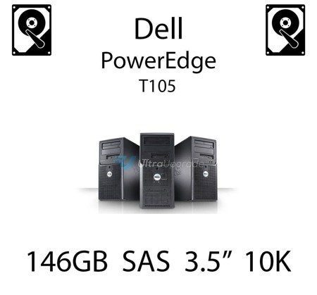146GB 3.5" dedykowany dysk serwerowy SAS do serwera Dell PowerEdge T105, HDD Enterprise 10k, 3072MB/s - M8033 (REF)