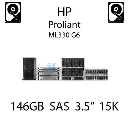 146GB 3.5" dedykowany dysk serwerowy SAS do serwera HP ProLiant ML330 G6, HDD Enterprise 15k, 3072MB/s - 417855-B21 (REF)