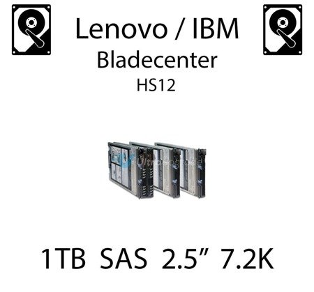 1TB 2.5" dedykowany dysk serwerowy SAS do serwera Lenovo / IBM Bladecenter HS12, HDD Enterprise 7.2k, 600MB/s - 81Y9690 (REF)