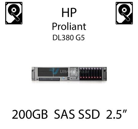 200GB 2.5" dedykowany dysk serwerowy SAS do serwera HP ProLiant DL380 G5, SSD Enterprise  - 632633-001 (REF)