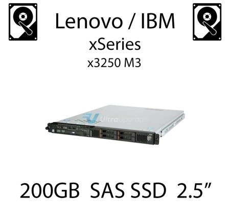 200GB 2.5" dedykowany dysk serwerowy SAS do serwera Lenovo / IBM System x3250 M3, SSD Enterprise , 600MB/s - 49Y6144 (REF)