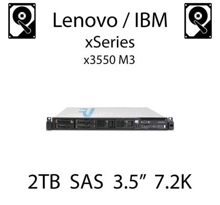 2TB 3.5" dedykowany dysk serwerowy SAS do serwera Lenovo / IBM System x3550 M3, HDD Enterprise 7.2k, 600MB/s - 90Y8572 (REF)
