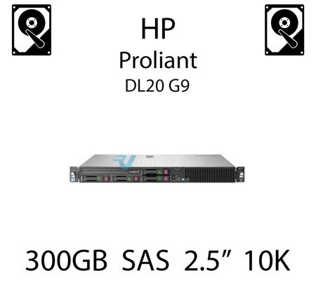 300GB 2.5" dedykowany dysk serwerowy SAS do serwera HP ProLiant DL20 G9, HDD Enterprise 10k, 12Gbps - 785410-001 (REF)