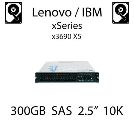 300GB 2.5" dedykowany dysk serwerowy SAS do serwera Lenovo / IBM System x3690 X5, HDD Enterprise 10k, 600MB/s - 90Y8913