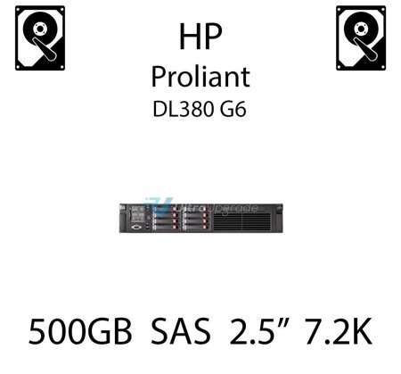 500GB 2.5" dedykowany dysk serwerowy SAS do serwera HP ProLiant DL380 G6, HDD Enterprise 7.2k, 6GB/s - 508009-001 (REF)