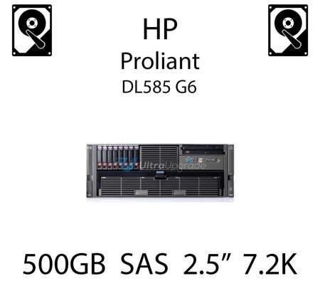 500GB 2.5" dedykowany dysk serwerowy SAS do serwera HP ProLiant DL585 G6, HDD Enterprise 7.2k - 507610-B21 (REF)