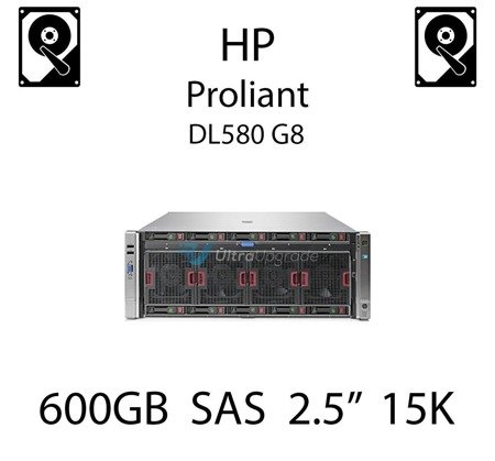 600GB 2.5" dedykowany dysk serwerowy SAS do serwera HP ProLiant DL580 G8, HDD Enterprise 15k, 12Gb/s - 759212-B21 (REF)