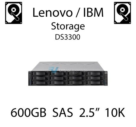 600GB 2.5" dedykowany dysk serwerowy SAS do serwera Lenovo / IBM Storage DS3300, HDD Enterprise 10k, 151MB/s - 00AD102 (REF)