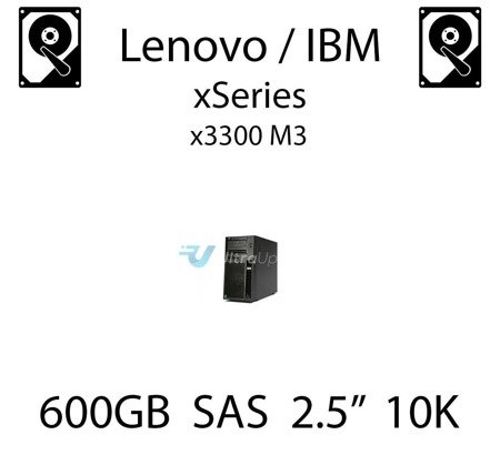 600GB 2.5" dedykowany dysk serwerowy SAS do serwera Lenovo / IBM System x3300 M3, HDD Enterprise 10k, 600MB/s - 90Y8872