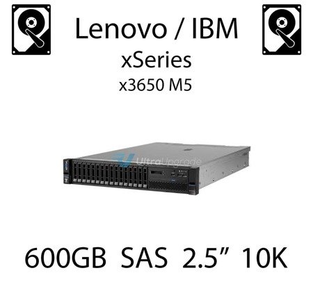 600GB 2.5" dedykowany dysk serwerowy SAS do serwera Lenovo / IBM System x3650 M5, HDD Enterprise 10k, 1.2GB/s - 00NA241 (REF)
