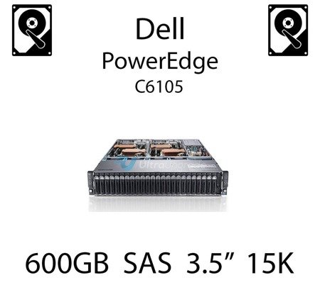 600GB 3.5" dedykowany dysk serwerowy SAS do serwera Dell PowerEdge C6105, HDD Enterprise 15k, 6Gbps - T873K (REF)