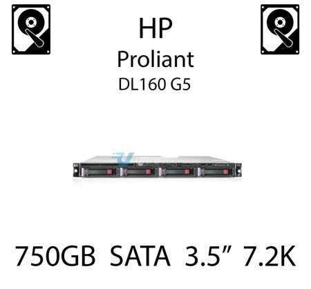 750GB 3.5" dedykowany dysk serwerowy SATA do serwera HP ProLiant DL160 G5, HDD Enterprise 7.2k, 3Gbps - 458930-B21 (REF)