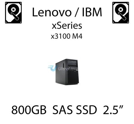 800GB 2.5" dedykowany dysk serwerowy SAS do serwera Lenovo / IBM System x3100 M4, SSD Enterprise , 600MB/s - 49Y6154 (REF)