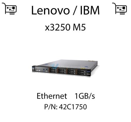 Karta sieciowa Ethernet 1GB/s, PCIe dedykowana do serwera Lenovo / IBM System x3250 M5 - 42C1750