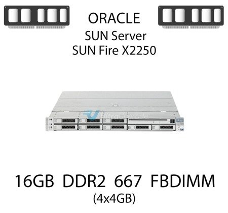 Pamięć RAM 16GB (4x4GB) DDR2 dedykowana do serwera ORACLE SUN Fire X2250, FBDIMM, 667MHz, 1.8V, 2Rx4