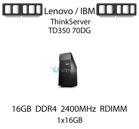 Pamięć RAM 16GB DDR4 dedykowana do serwera Lenovo / IBM ThinkServer TD350 70DG, RDIMM, 2400MHz, 1.2V, 2Rx4 - 46W0829