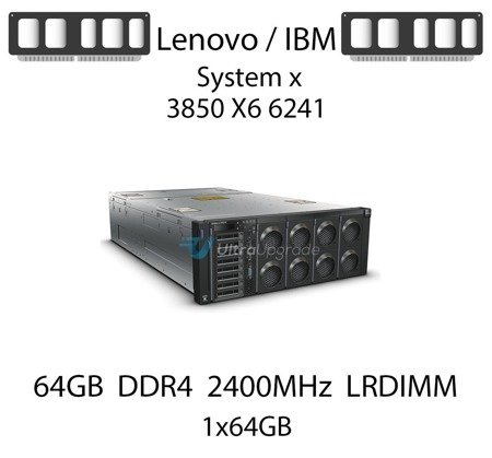 Pamięć RAM 64GB DDR4 dedykowana do serwera Lenovo / IBM System x3850 X6 6241, LRDIMM, 2400MHz, 1.2V, 4Rx4 - 46W0841